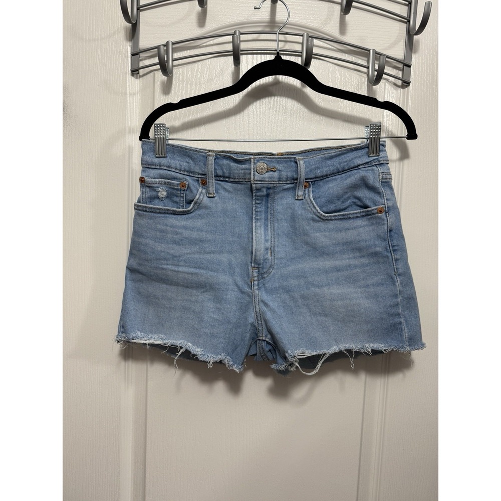 Levi's High Rise Womens Shorts 29 Tribeca Scoop Light Wash Cutoff Denim Cowgirl